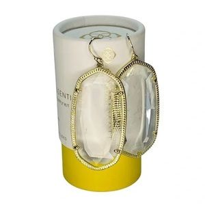 Cracked Crystal Kendra Scott Elle Gold Drop Earrings